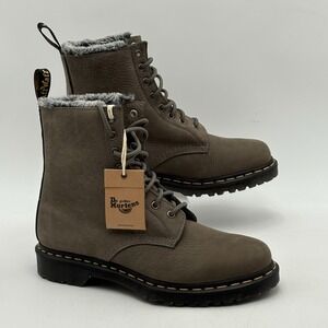 Dr Martens 1460 Serena Collar Faux Fur Lined Lace Up Boots Woman US 10 NEW $160